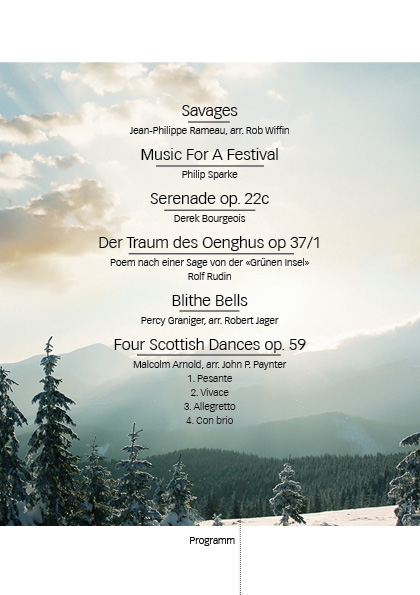 Programm des Winterkonzerts 2013 der Stadtharmonie Eintracht Rorschach
