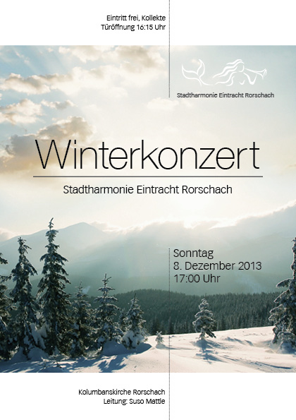 Titelblatt des Programms des Winterkonzerts 2013 der Stadtharmonie Eintracht Rorschach