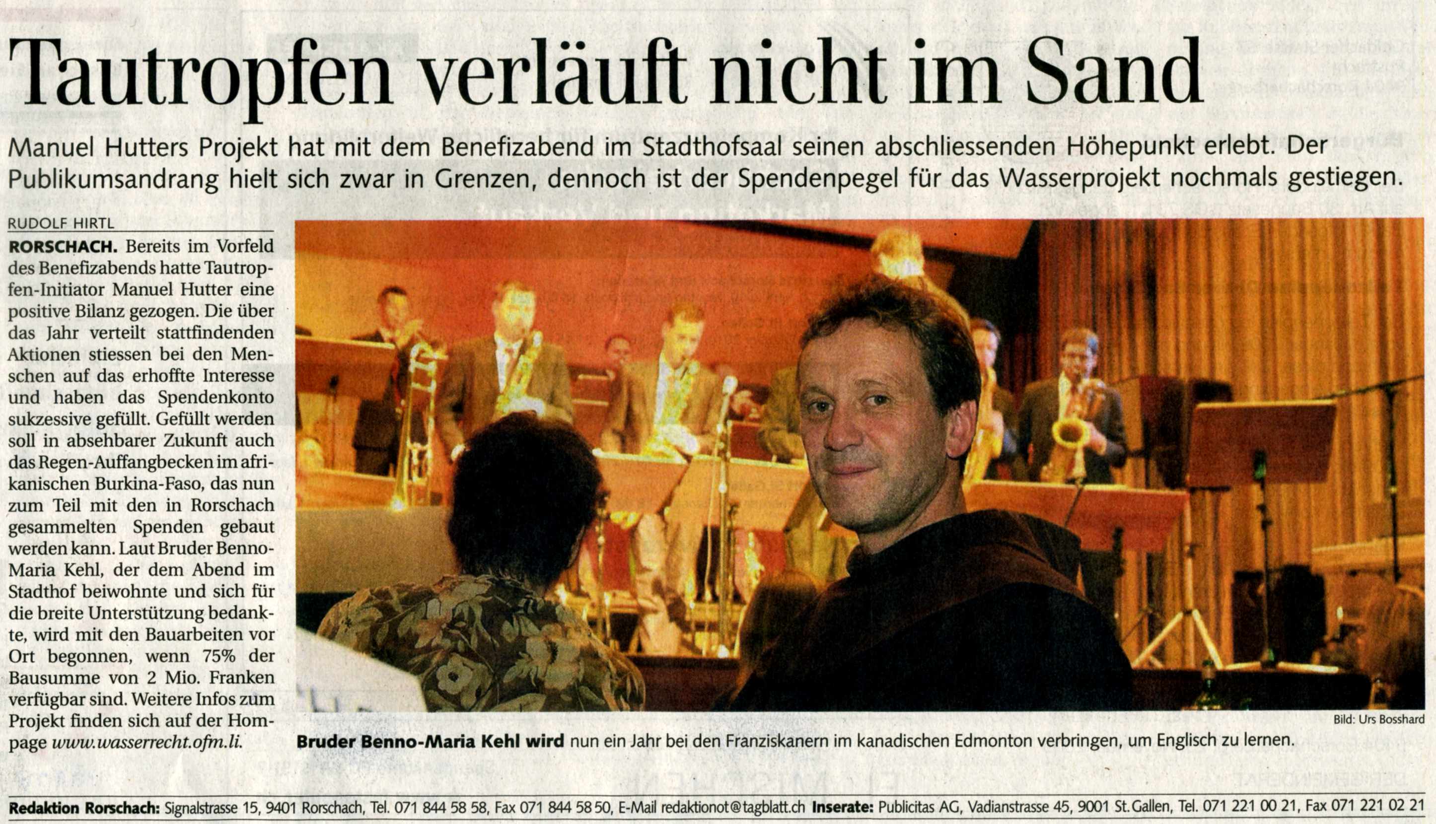 Pressebbeitrag aus dem Tagblatt (Copyright © St. Galler Tagblatt AG )