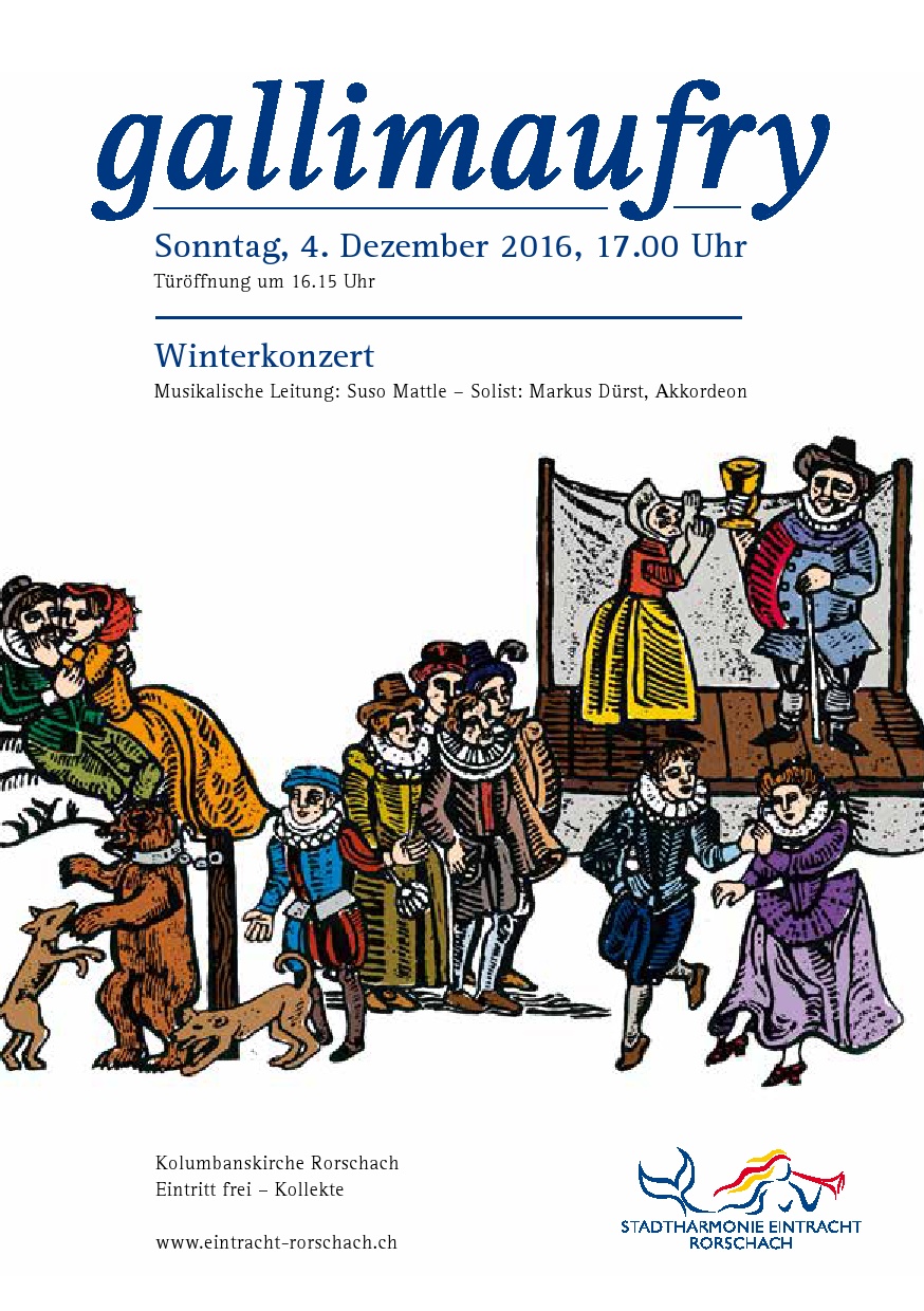 Winterkonzert 2016 der Stadtharmonie Eintracht Rorschach - Flyer